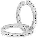 Pave Diamond Hoop Earrings in 18k White Gold