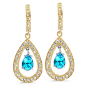 Pear Shaped Diamond Earrings In 18K White Gold With A 1.00 c...