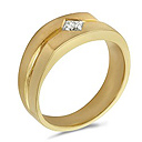 Men's Solitaire Diamond Ring in 18k Yellow Gold