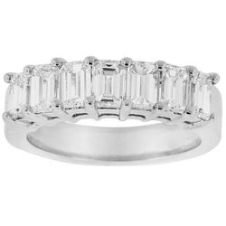 Emerald-Cut Diamond Band in Platinum