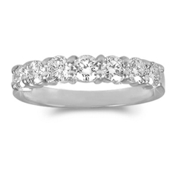Prong-Set Round Diamond Band in Platinum