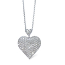 Twin Heart Voluptuous Diamond Pendant In 18K White Gold