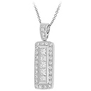 Cartouche Diamond Pendant in 18k White Gold