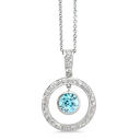 Twin Circle Pave Diamond Pendant In 18K White Gold With A 0....
