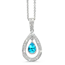 Twin Pear Shaped Diamond Pendant In 18K White Gold With A 1....